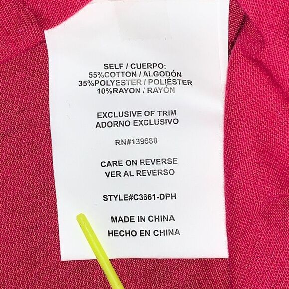 Coco + Jaimeson Womens Large Pullover Crop Top Pink Ruffle Puff Short Sleeves NW - Picture 5 of 8